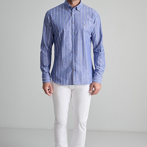 Navy & Green Ανδρικό Πουκάμισο Comfort Fit