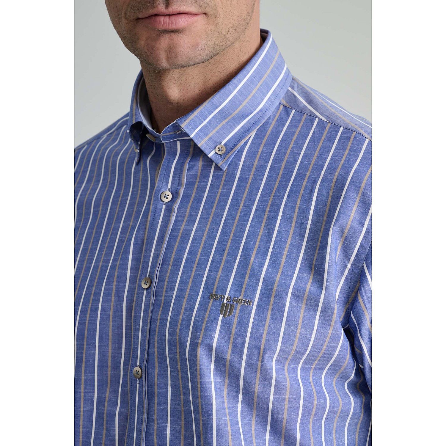 Navy & Green Ανδρικό Πουκάμισο Comfort Fit