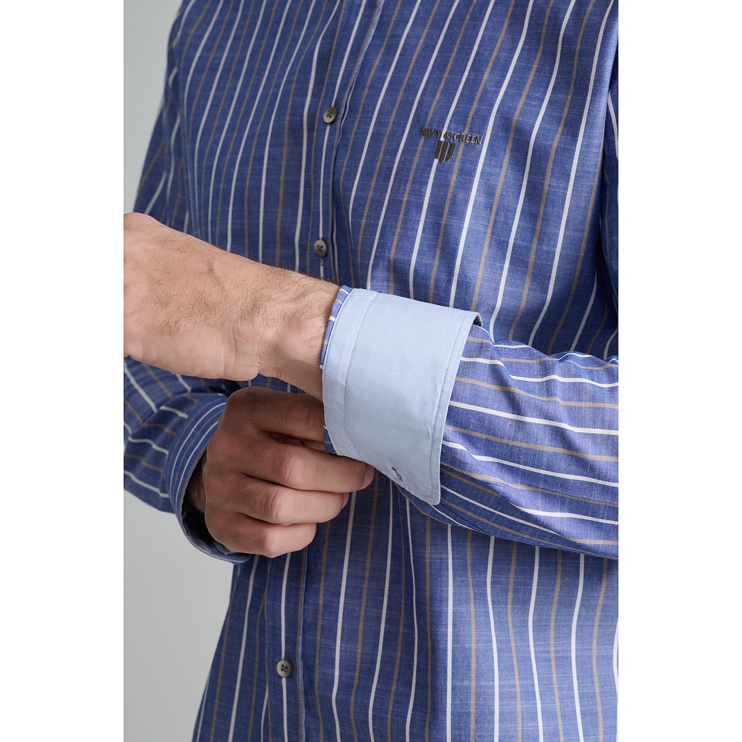 Navy & Green Ανδρικό Πουκάμισο Comfort Fit