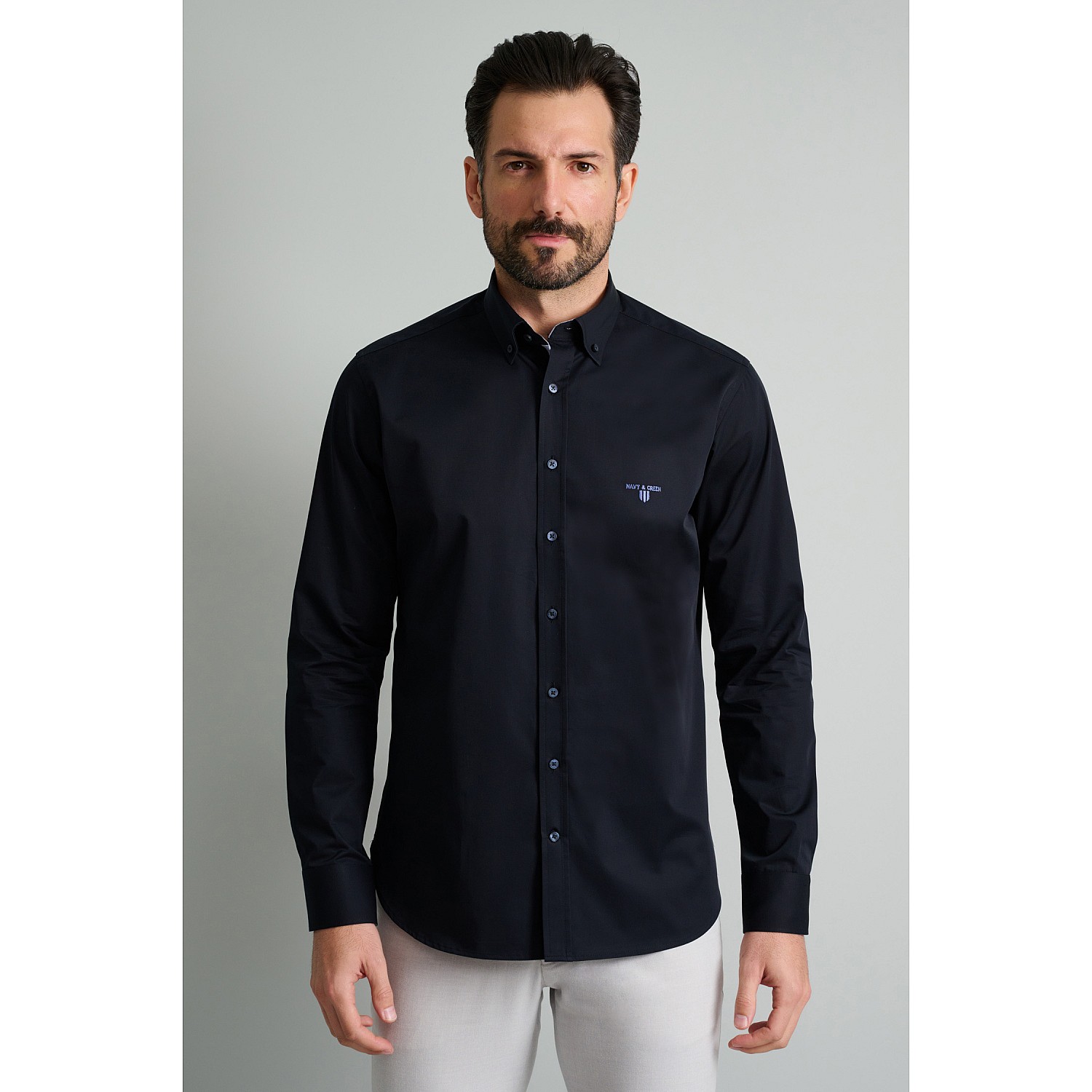 Navy & Green Ανδρικό Πουκάμισο Comfort Fit