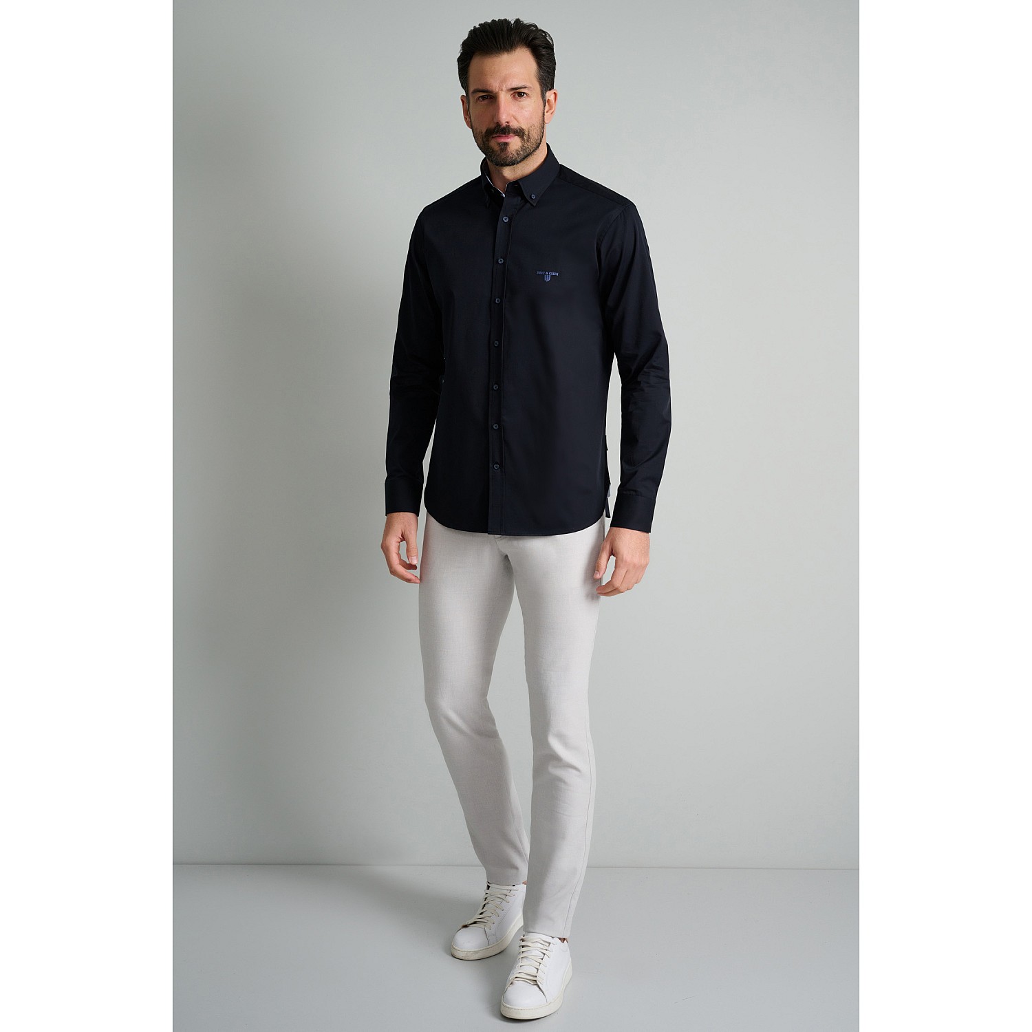 Navy & Green Ανδρικό Πουκάμισο Comfort Fit