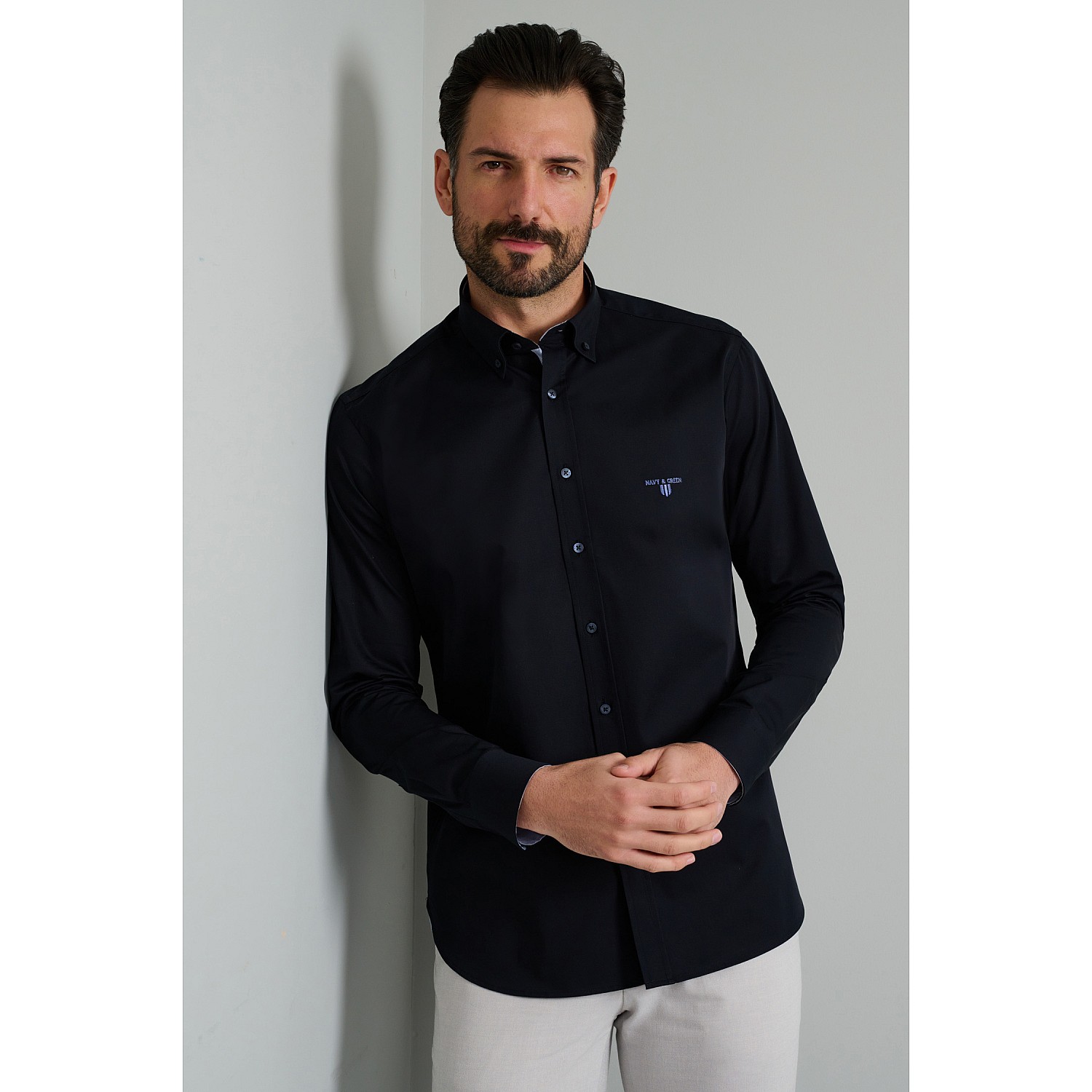 Navy & Green Ανδρικό Πουκάμισο Comfort Fit