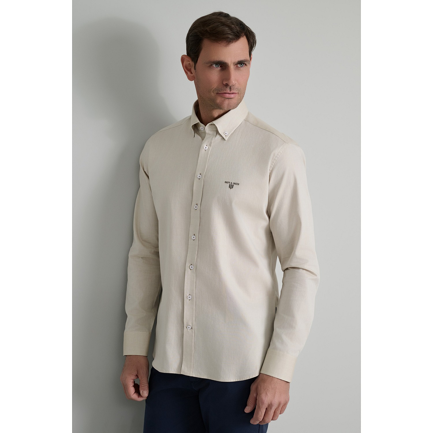 Navy & Green Ανδρικό Πουκάμισο Comfort Fit