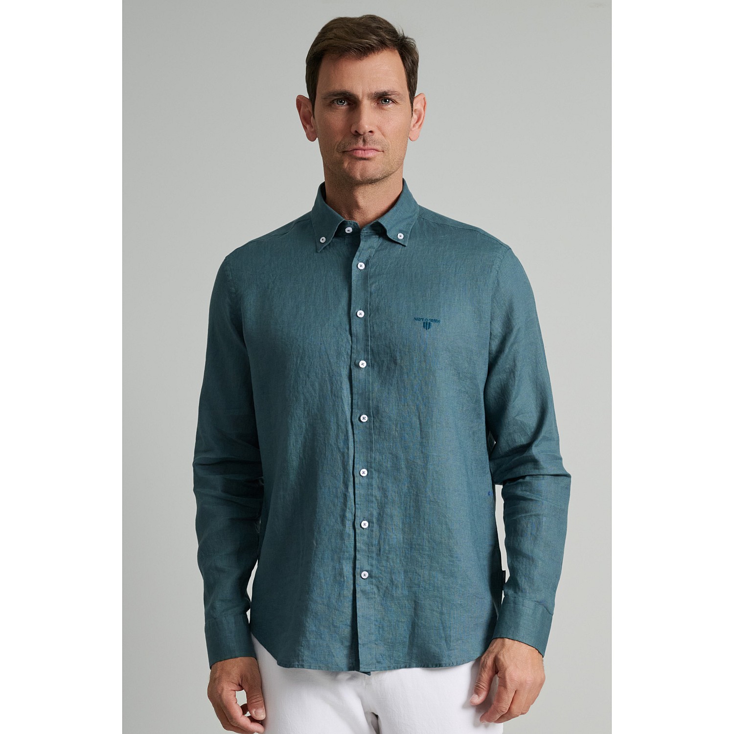 Navy & Green Ανδρικό Πουκάμισο Comfort Fit