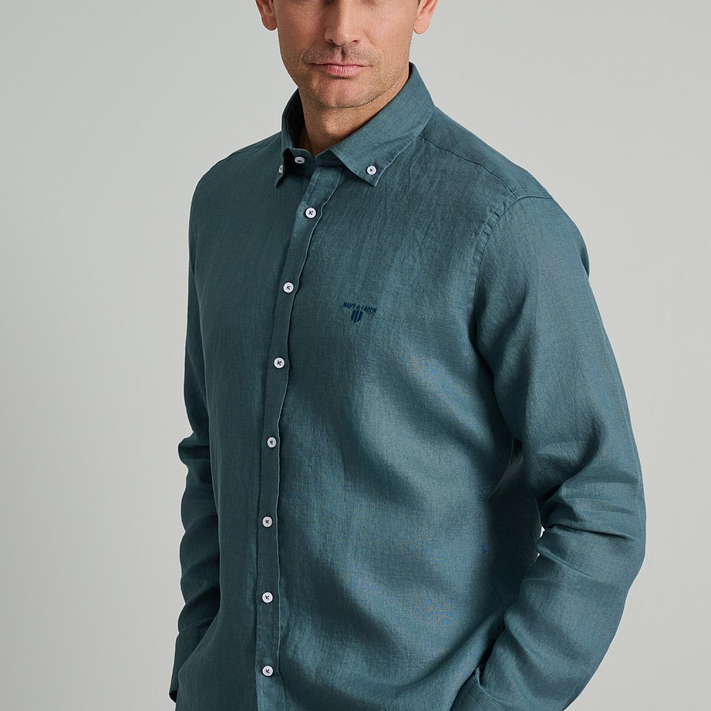 Navy & Green Ανδρικό Πουκάμισο Comfort Fit