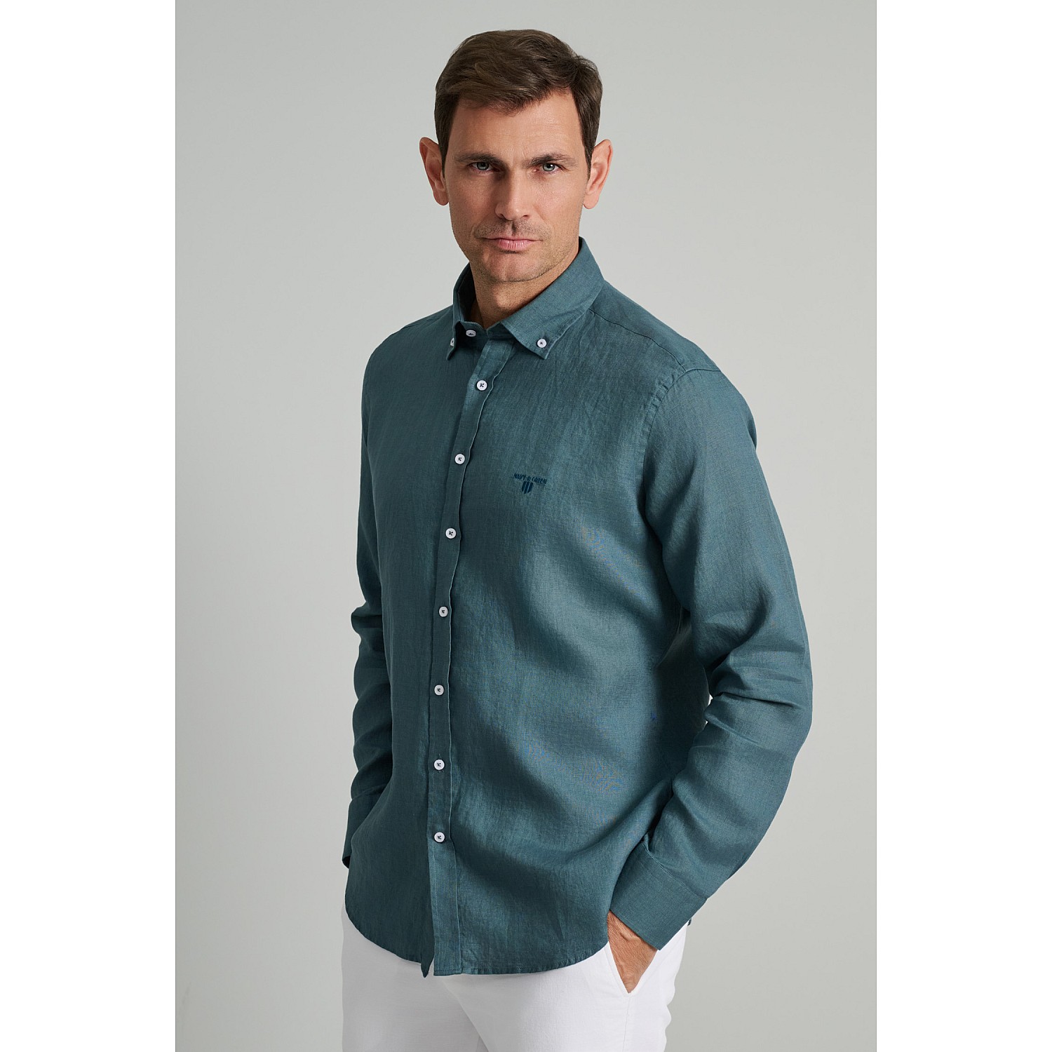 Navy & Green Ανδρικό Πουκάμισο Comfort Fit