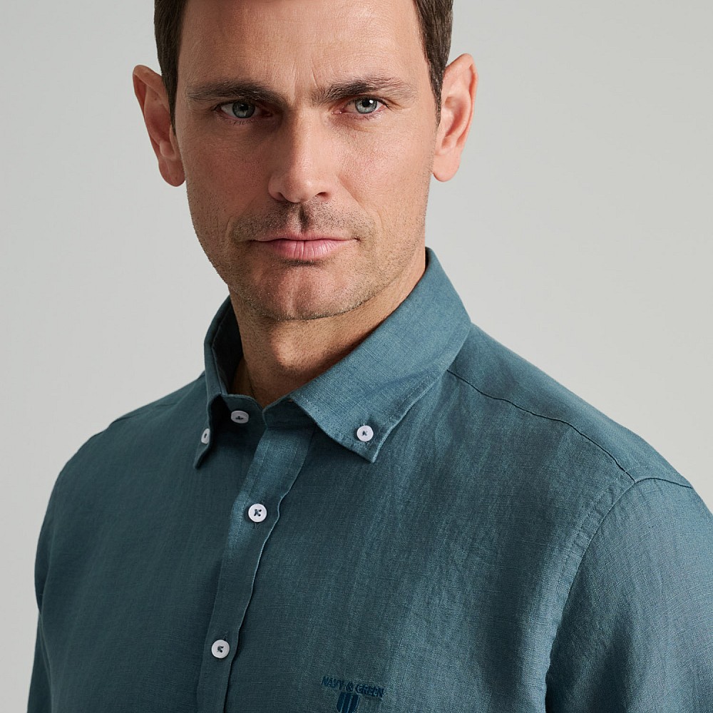 Navy & Green Ανδρικό Πουκάμισο Comfort Fit
