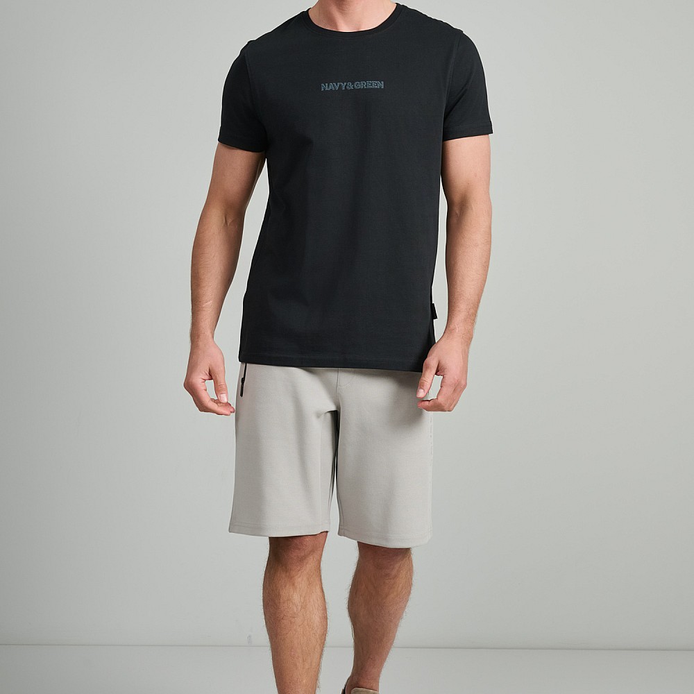 Navy & Green Ανδρικό T-Shirt Custom Fit 100% Βαμβάκι