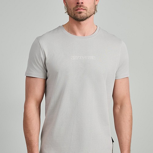 Navy & Green Ανδρικό T-Shirt Custom Fit 100% Βαμβάκι