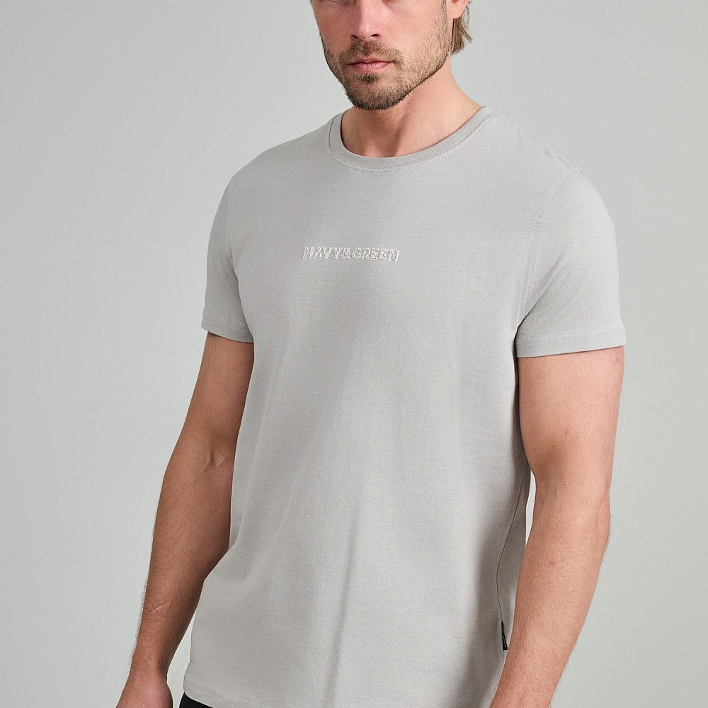 Navy & Green Ανδρικό T-Shirt Custom Fit 100% Βαμβάκι