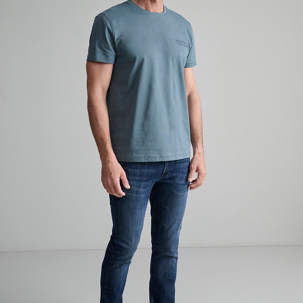 Navy & Green Ανδρικό Jean Παντελόνι Low Waist
