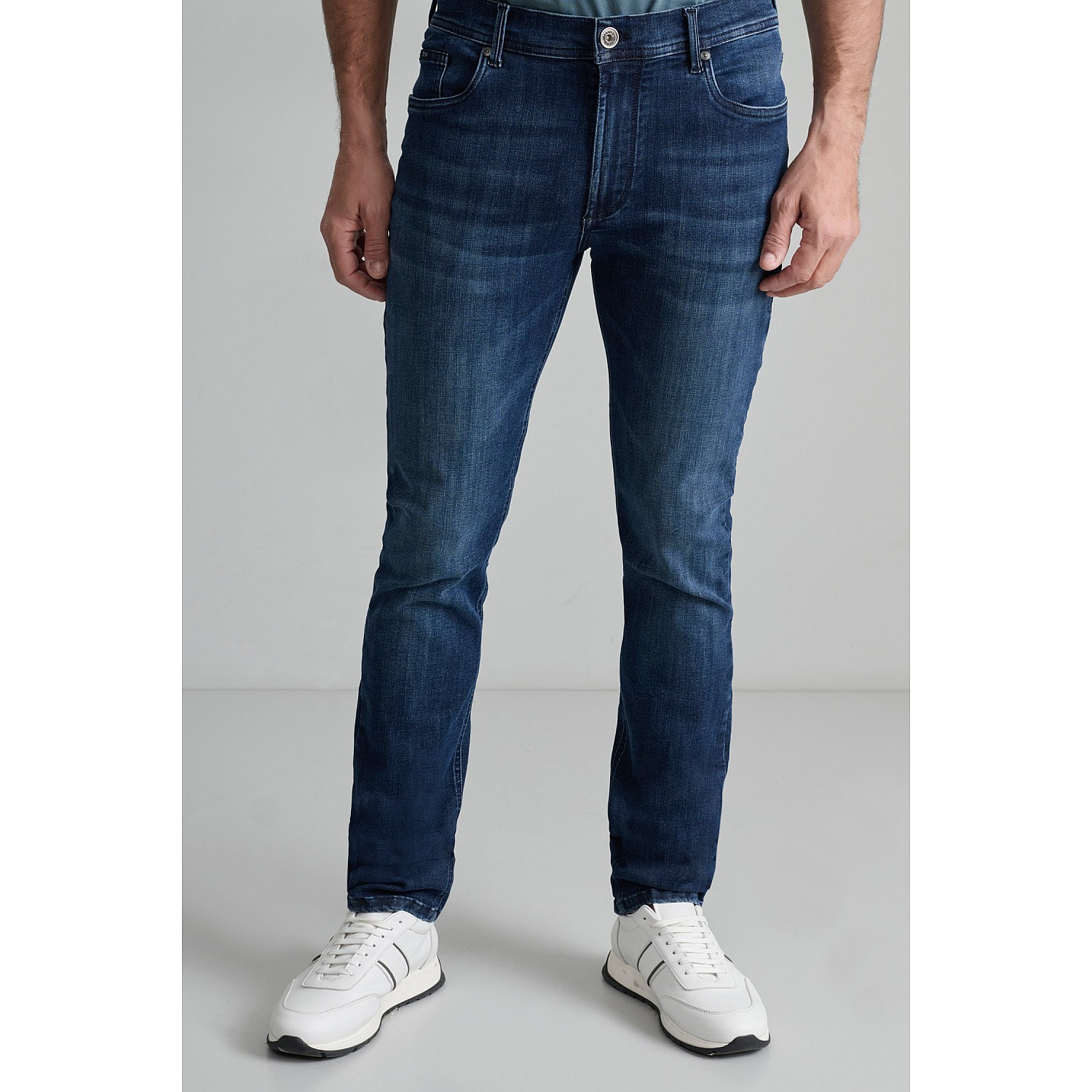 Navy & Green Ανδρικό Jean Παντελόνι Low Waist