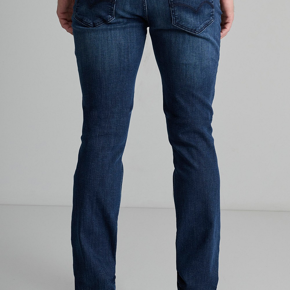 Navy & Green Ανδρικό Jean Παντελόνι Low Waist