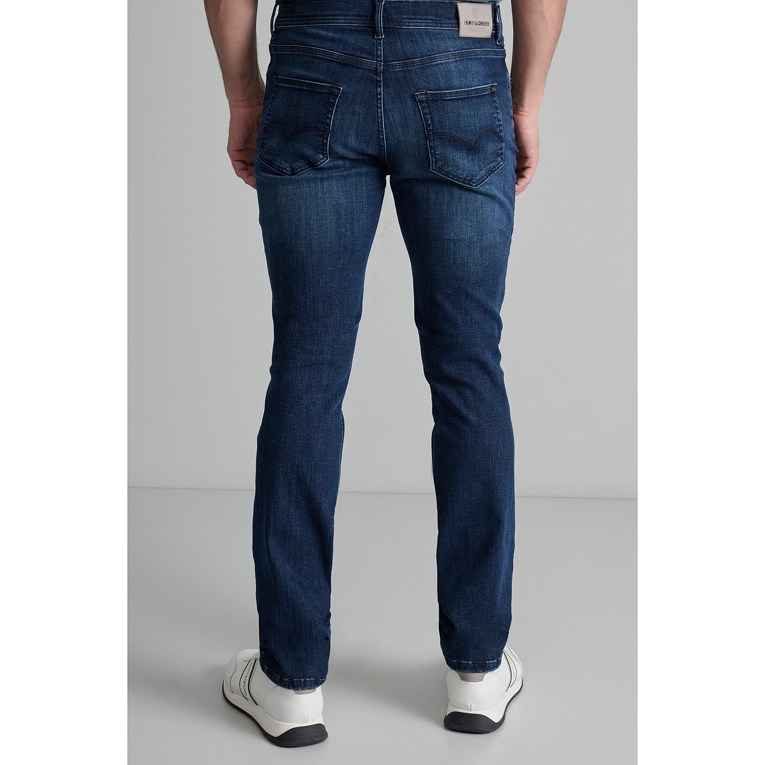 Navy & Green Ανδρικό Jean Παντελόνι Low Waist