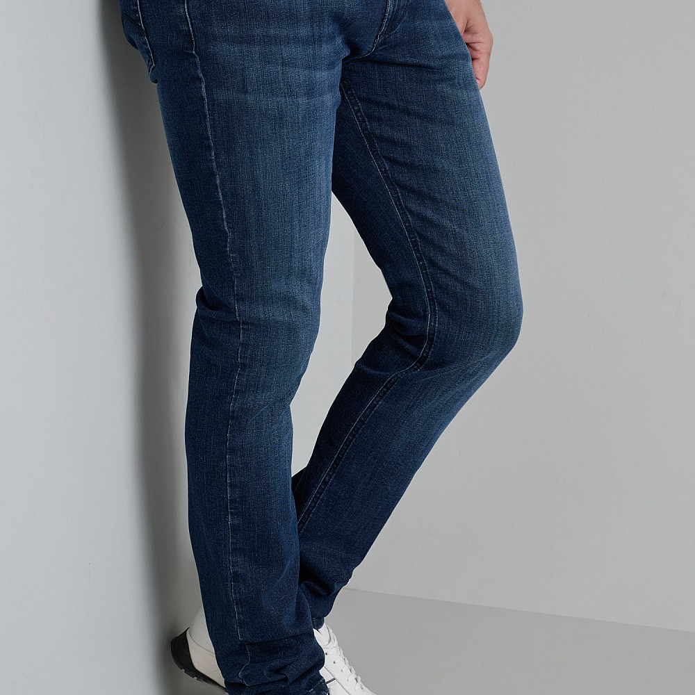 Navy & Green Ανδρικό Jean Παντελόνι Low Waist