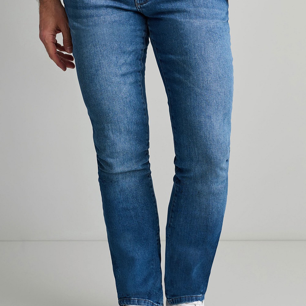 Navy & Green Ανδρικό Jean Παντελόνι Low Waist