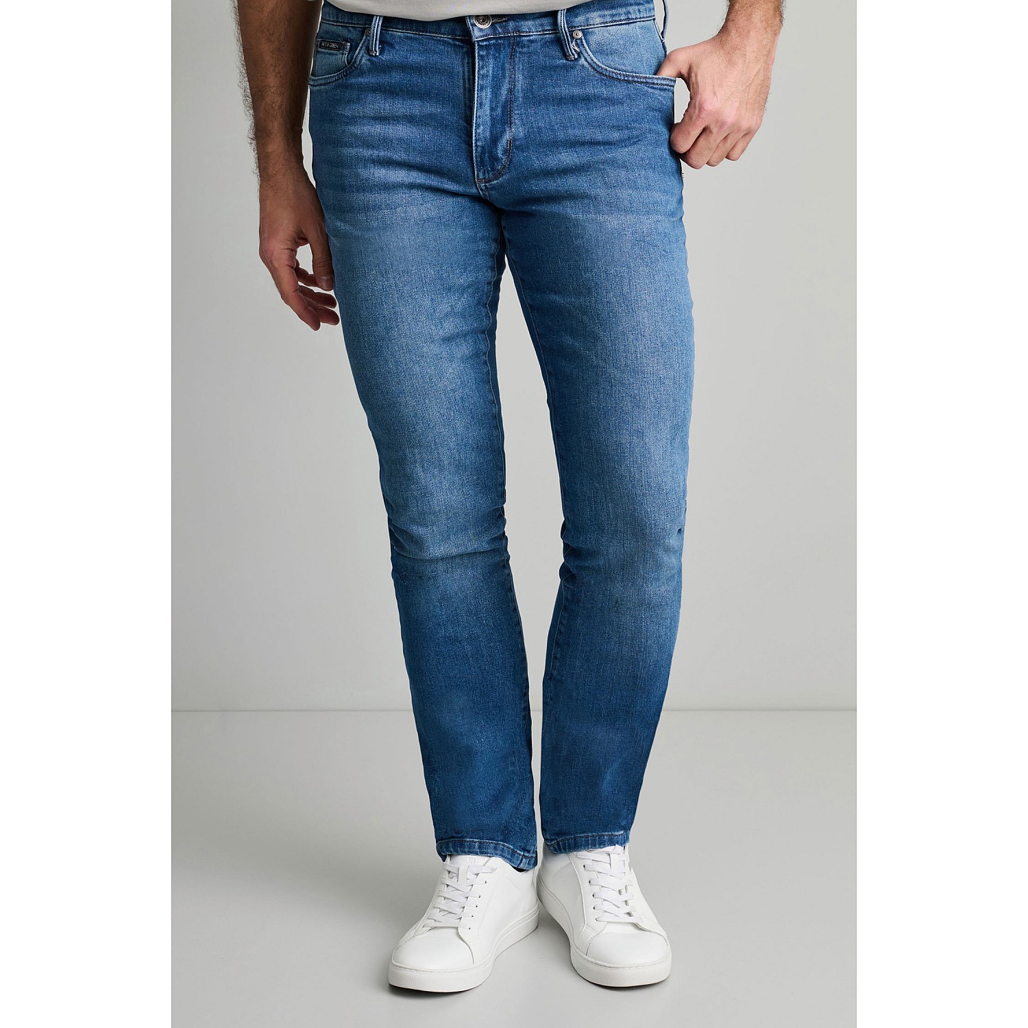 Navy & Green Ανδρικό Jean Παντελόνι Low Waist