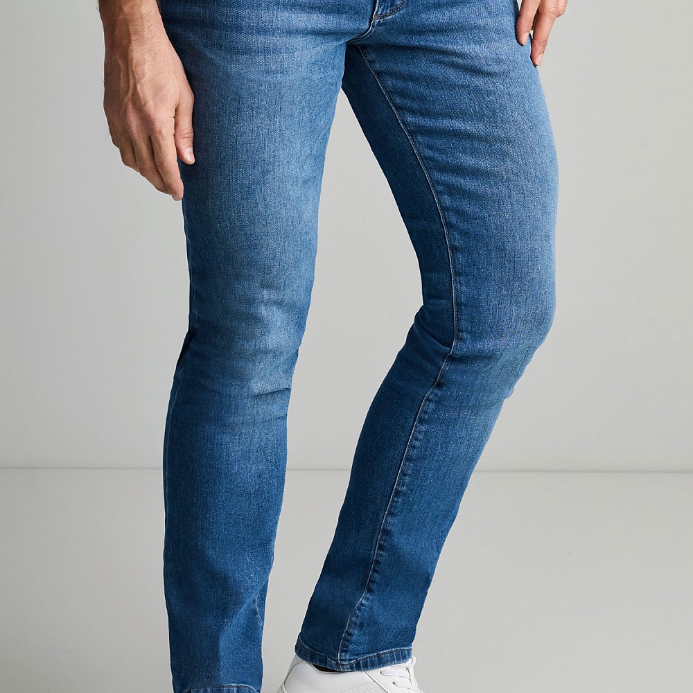 Navy & Green Ανδρικό Jean Παντελόνι Low Waist