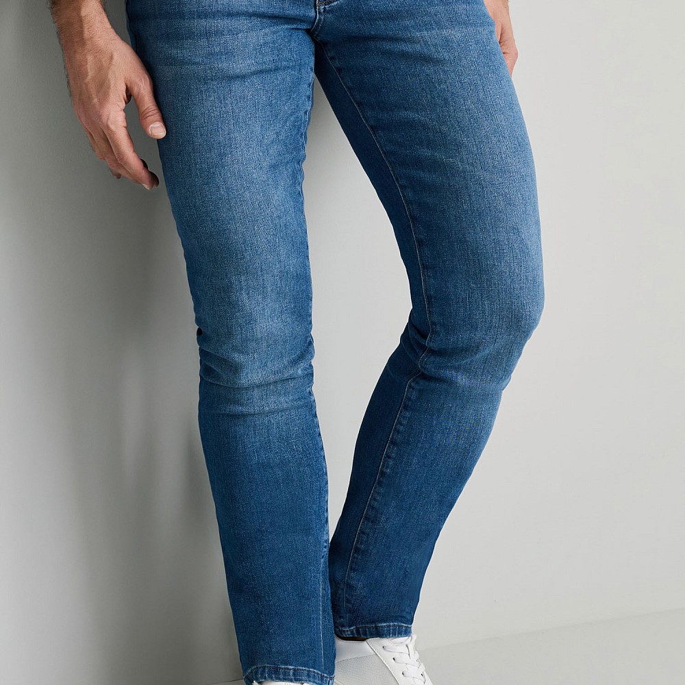 Navy & Green Ανδρικό Jean Παντελόνι Low Waist