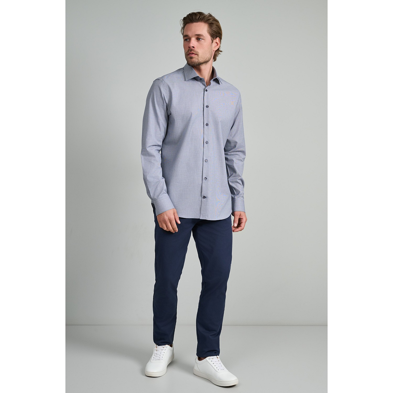 Navy & Green Ανδρικό Πουκάμισο Comfort Fit