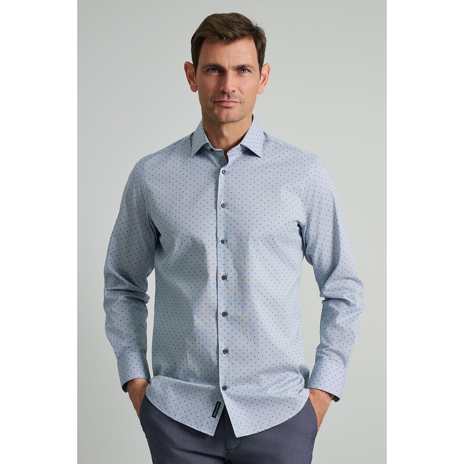 Navy & Green Ανδρικό Πουκάμισο Comfort Fit