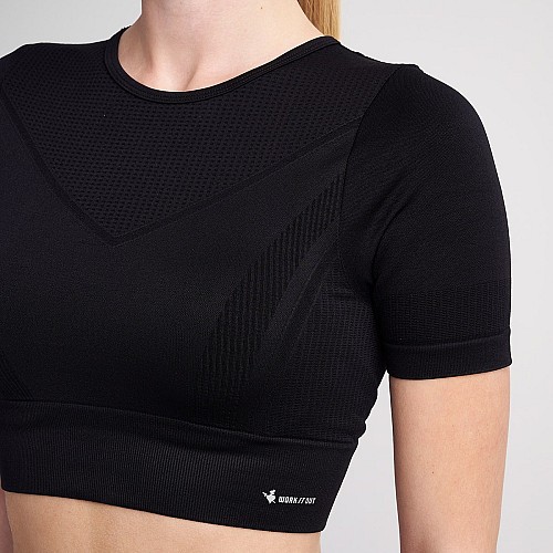 Sugarfree Seamless Kontomanikh Αθλητικη Κοντη Μπλουζα