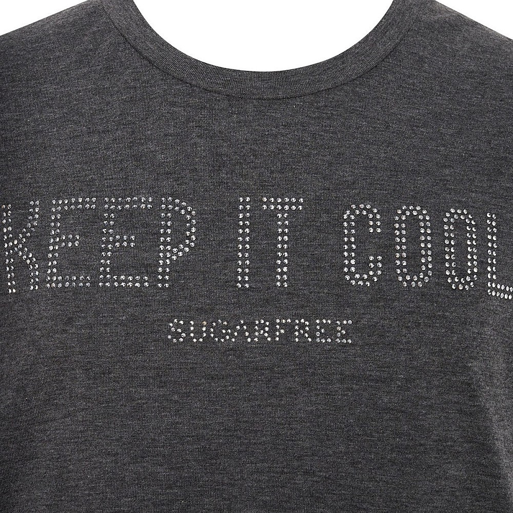 Sugarfree Κοντομανικη Εφηβικη Βαμβακερη Μπλουζα Με Στρας