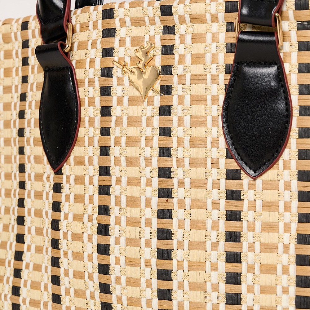 Sugarfree Ψαθινη Τσαντα Shopper Με Τυπωμα