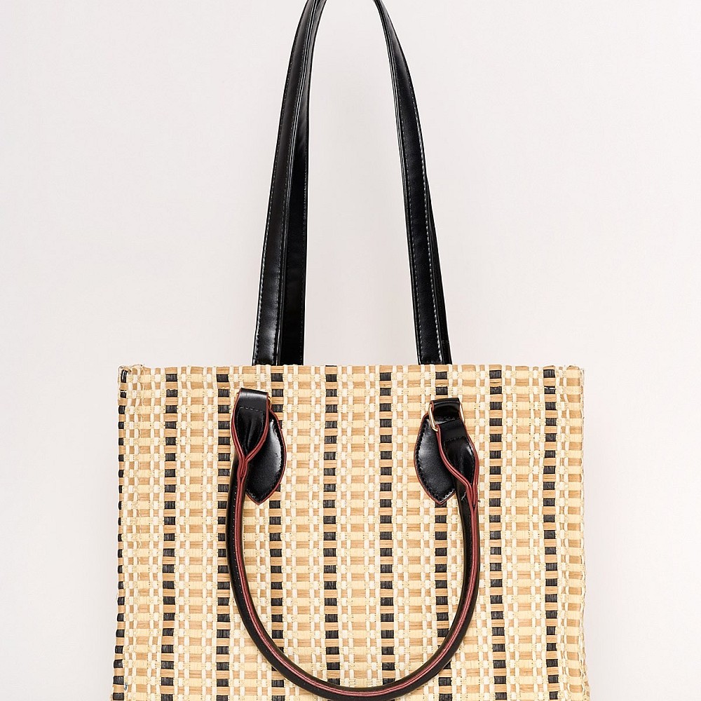 Sugarfree Ψαθινη Τσαντα Shopper Με Τυπωμα
