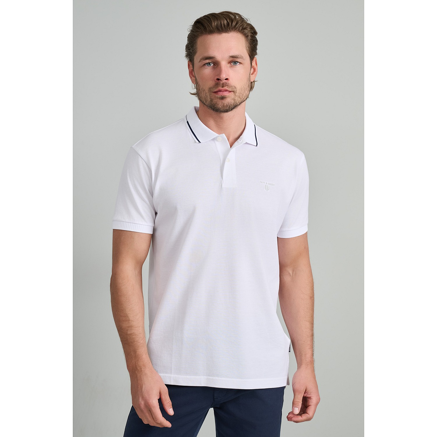 Navy & Green Ανδρική Μπλούζα Polo 100% Βαμβάκι