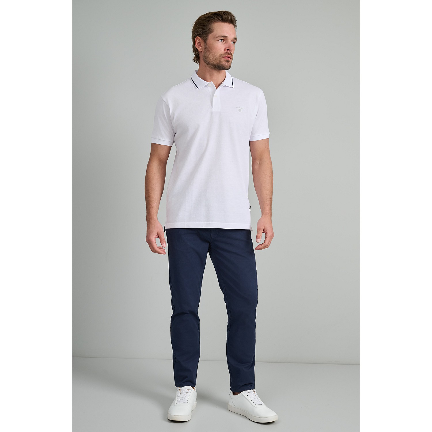 Navy & Green Ανδρική Μπλούζα Polo 100% Βαμβάκι