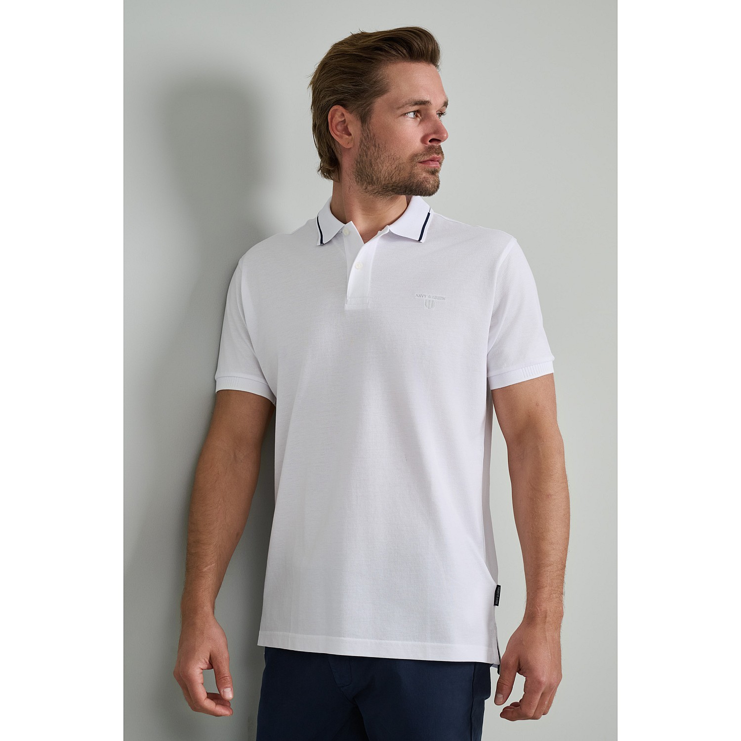 Navy & Green Ανδρική Μπλούζα Polo 100% Βαμβάκι
