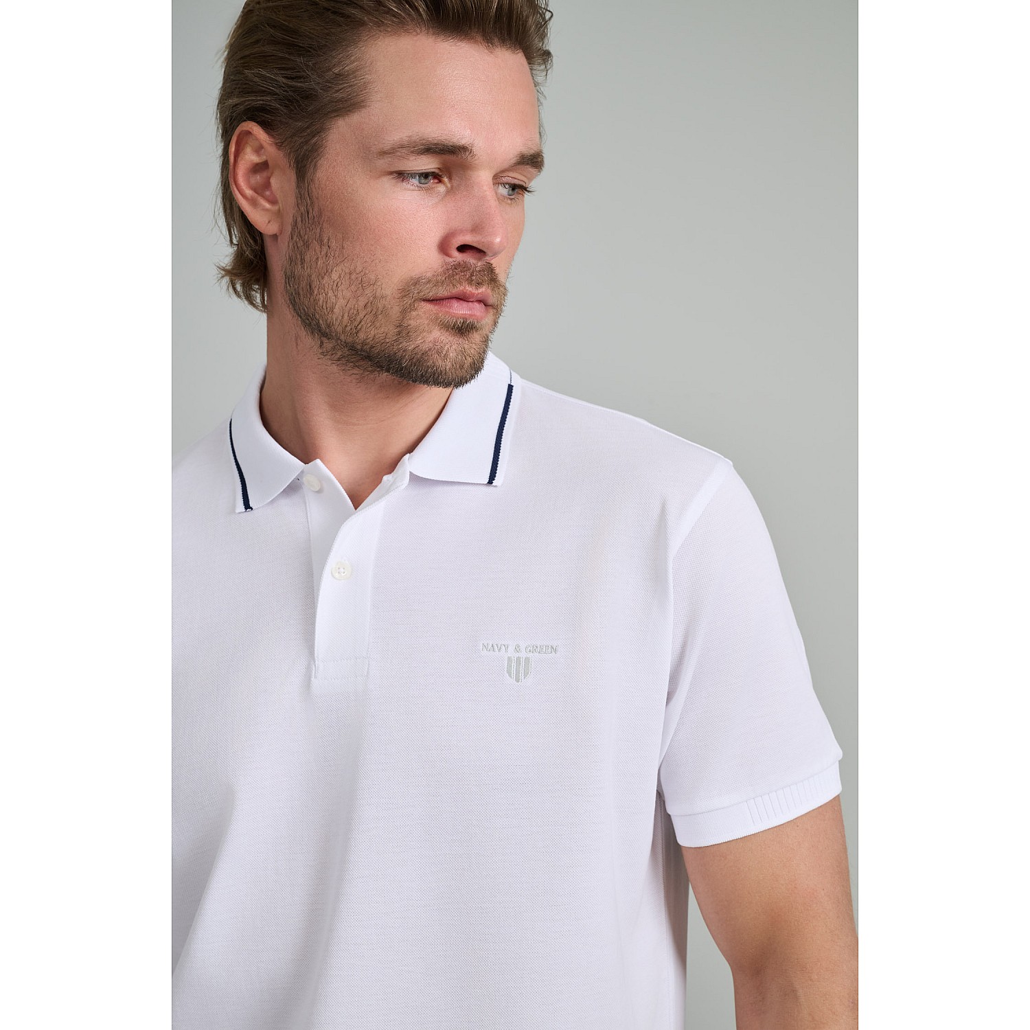 Navy & Green Ανδρική Μπλούζα Polo 100% Βαμβάκι