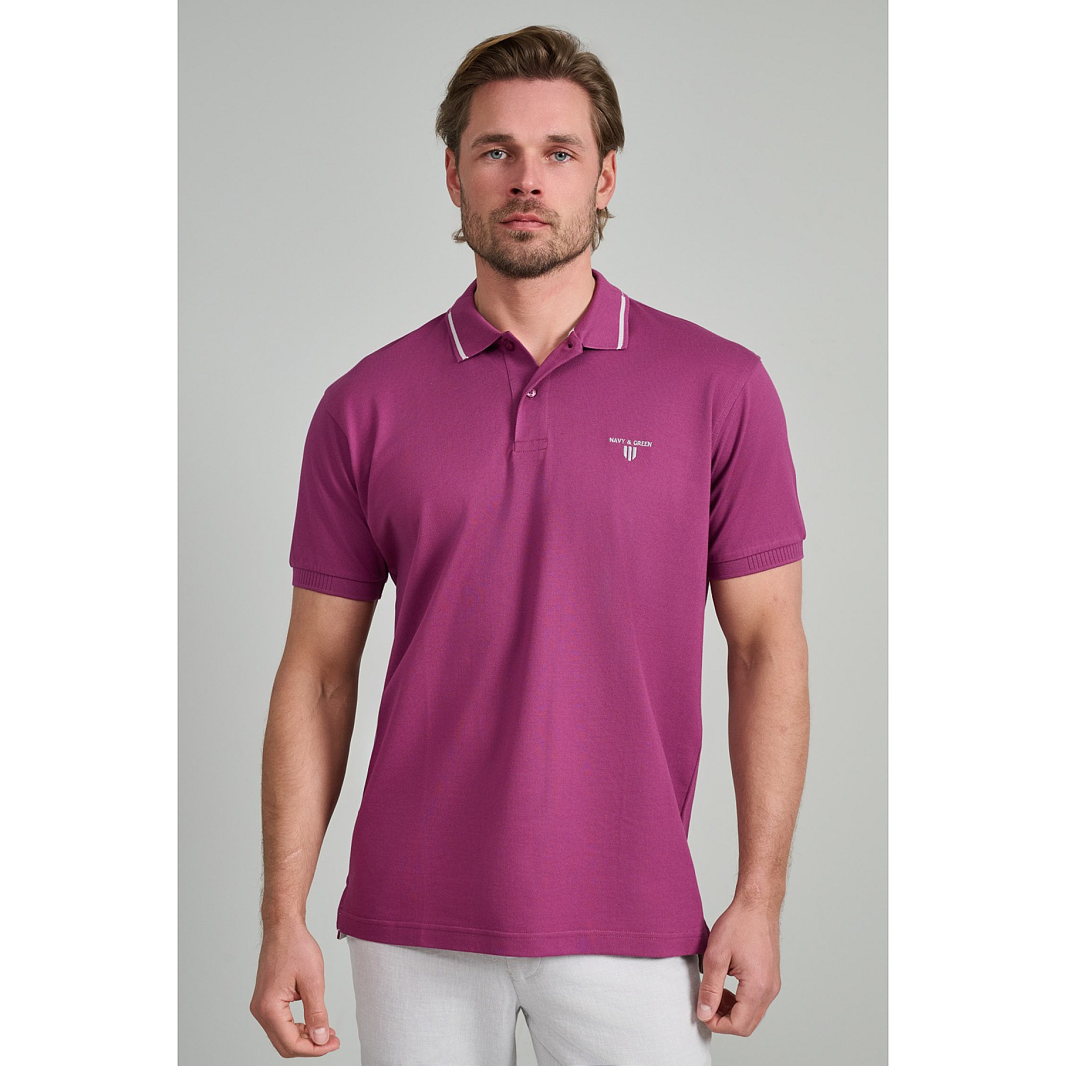 Navy & Green Ανδρική Μπλούζα Polo 100% Βαμβάκι