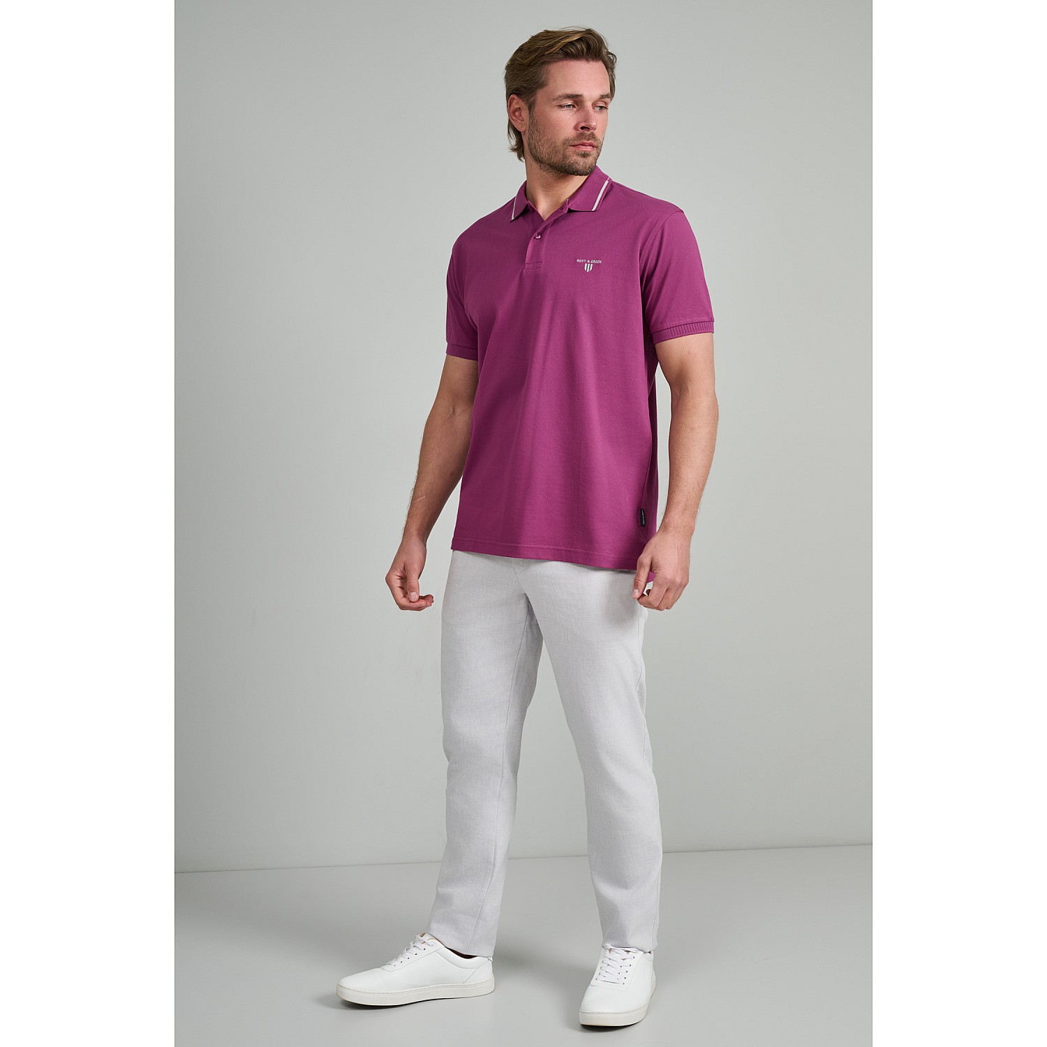 Navy & Green Ανδρική Μπλούζα Polo 100% Βαμβάκι