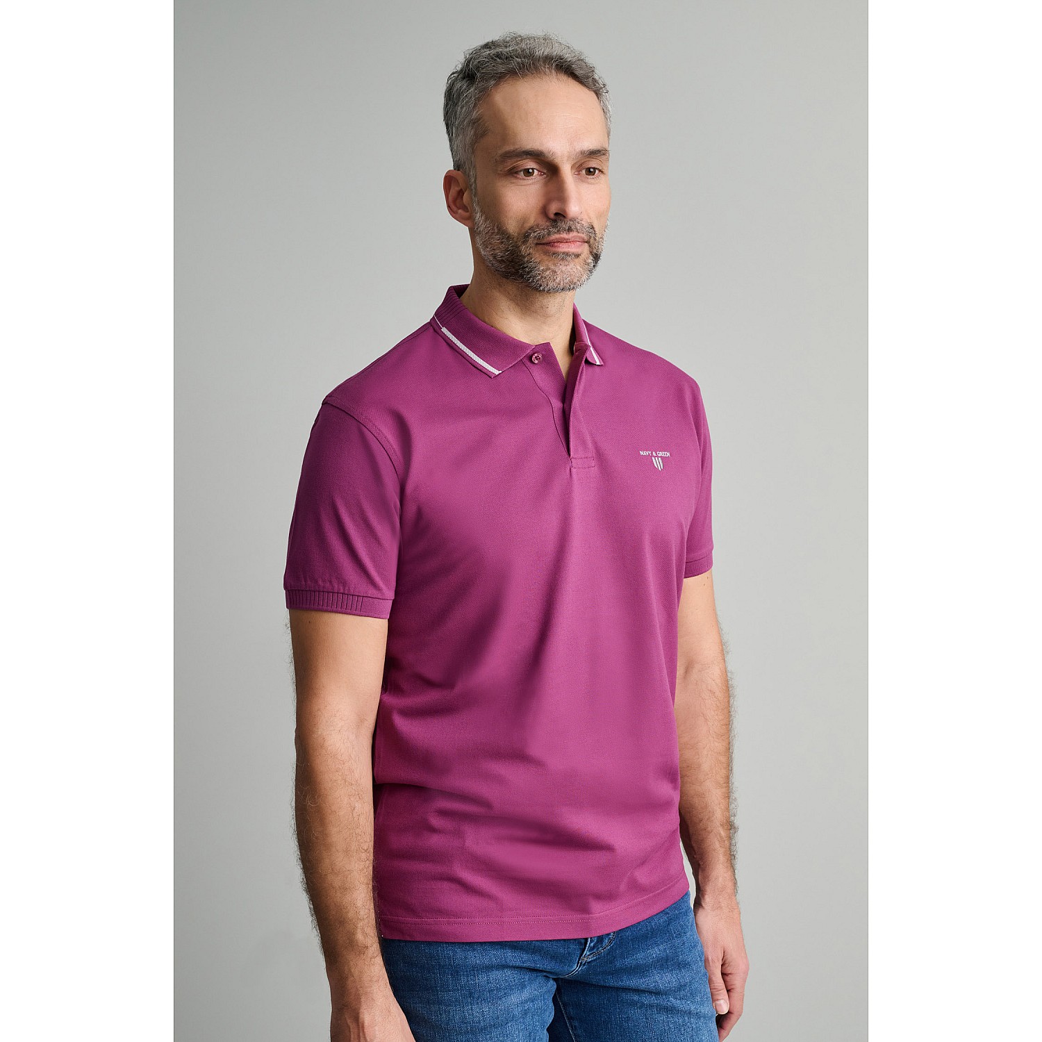 Navy & Green Ανδρική Μπλούζα Polo 100% Βαμβάκι