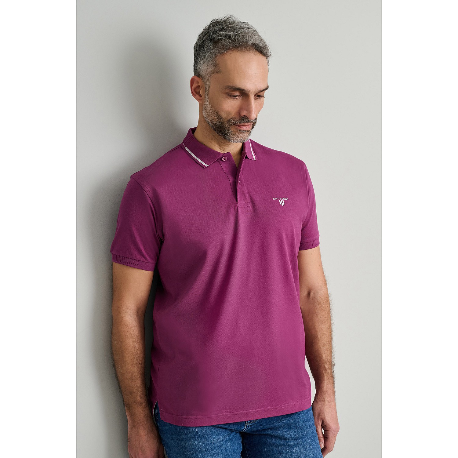 Navy & Green Ανδρική Μπλούζα Polo 100% Βαμβάκι