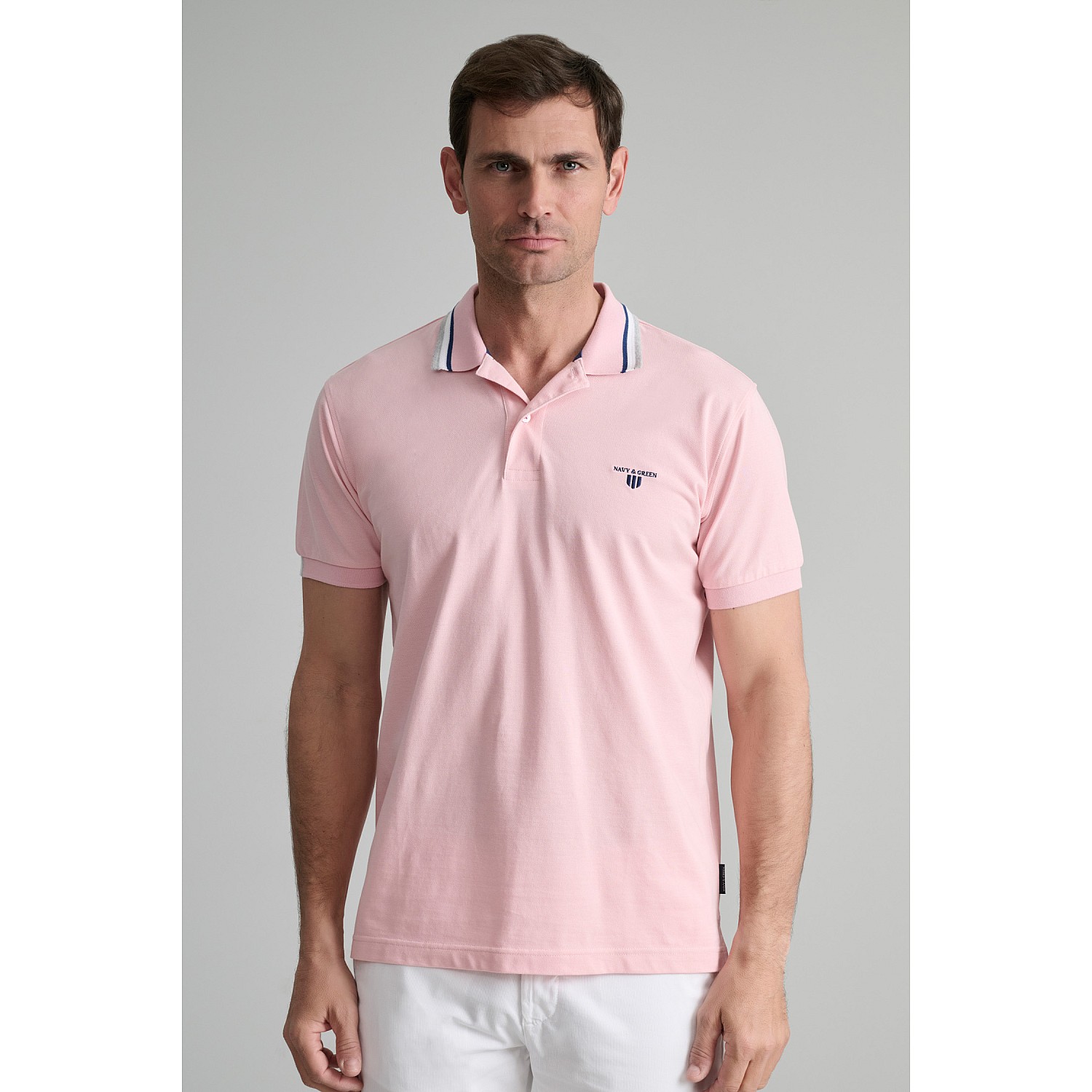 Navy & Green Ανδρική Μπλούζα Polo 100% Βαμβάκι