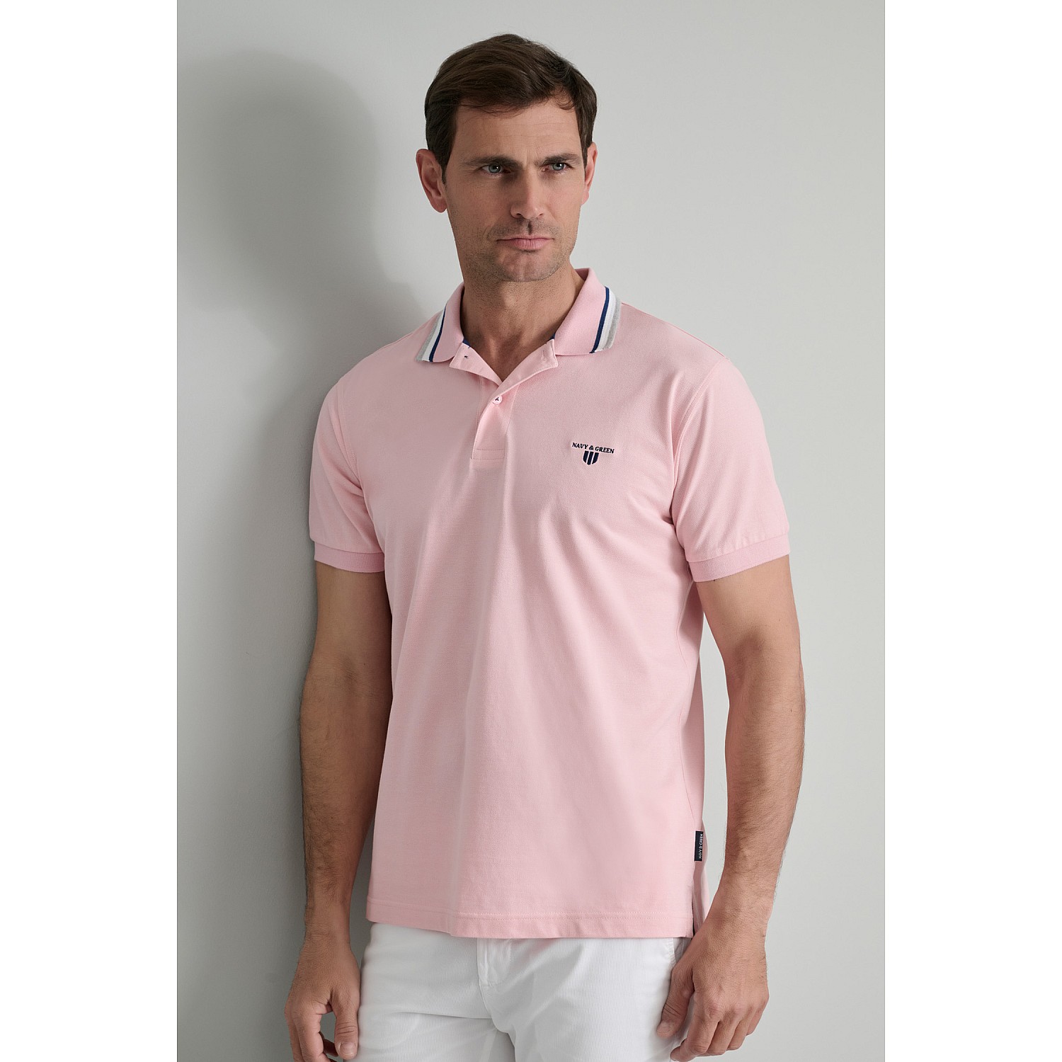 Navy & Green Ανδρική Μπλούζα Polo 100% Βαμβάκι