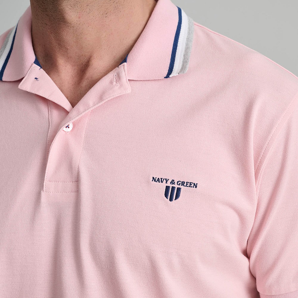 Navy & Green Ανδρική Μπλούζα Polo 100% Βαμβάκι