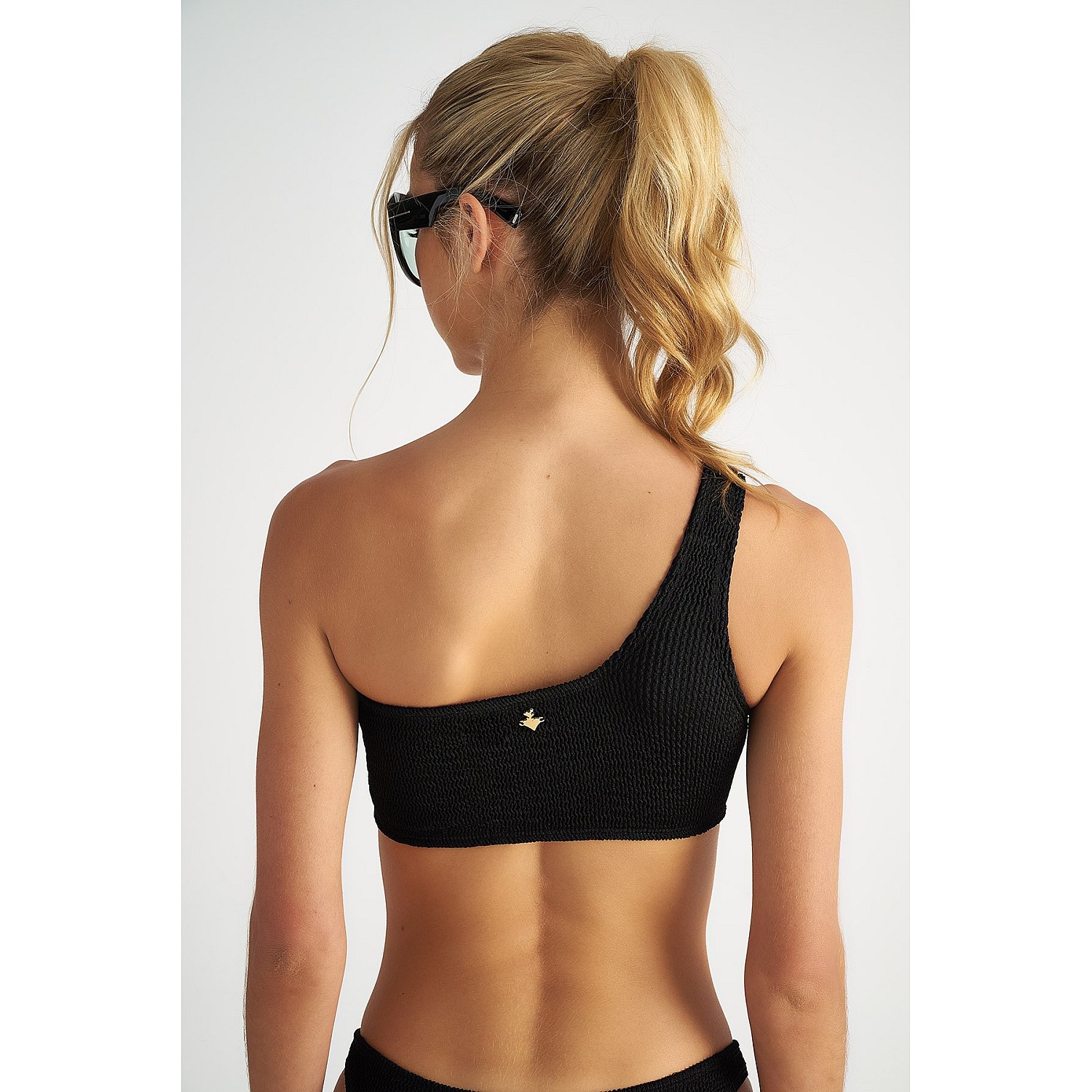 Sugarfree Μονοχρωμο Γκοφρε Μαγιο Μπικινι Τοπ Με Εναν Ωμο