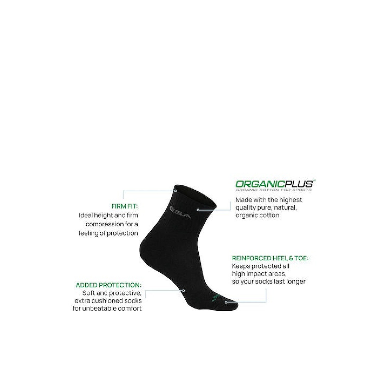 Gsa Unisex Κάλτσες Aero 360 3 Pack