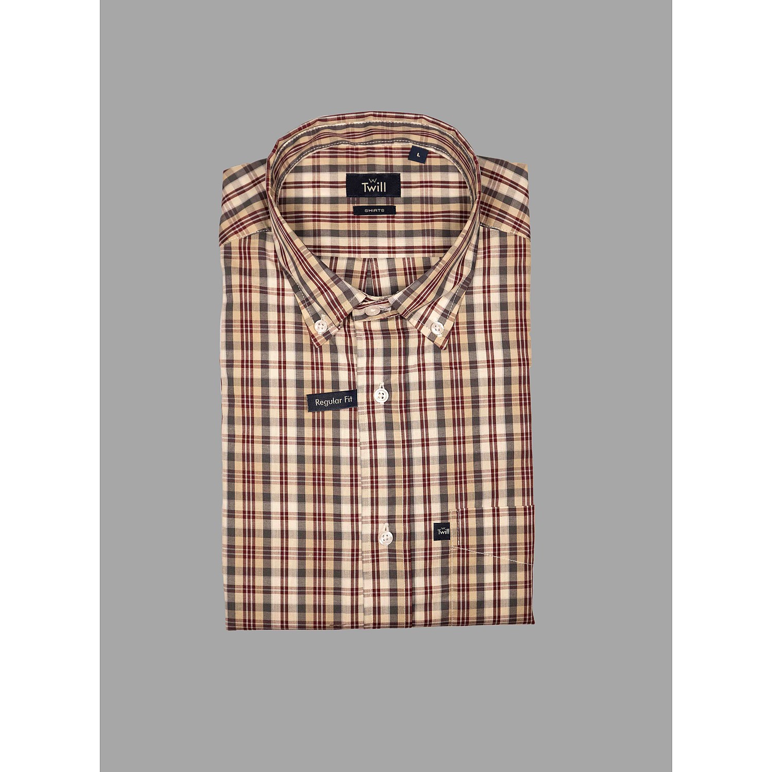 Twill Ανδρικό Button Down Sport Πουκάμισο Μ.Μ