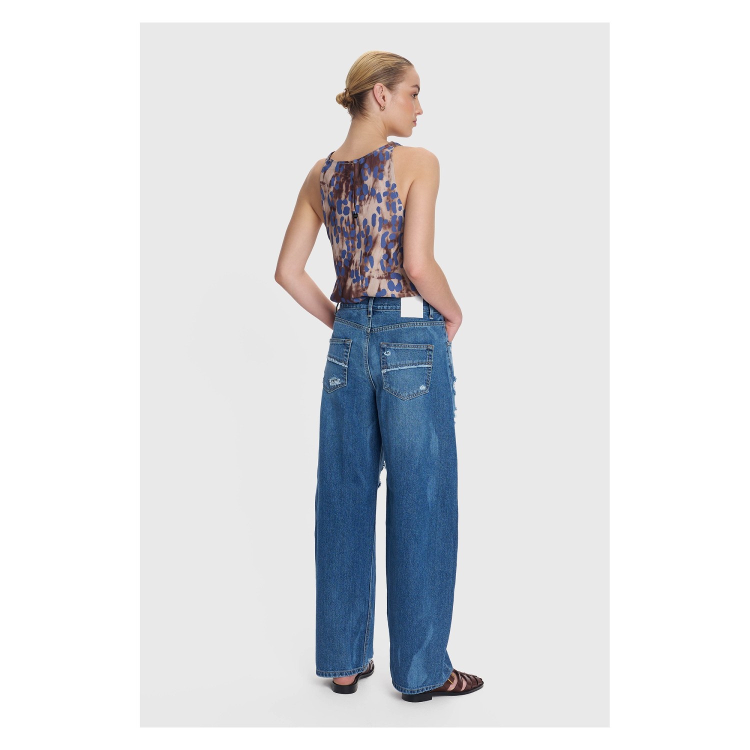 ALE Παντελόνι τζιν loose με σκισίματα Jeans