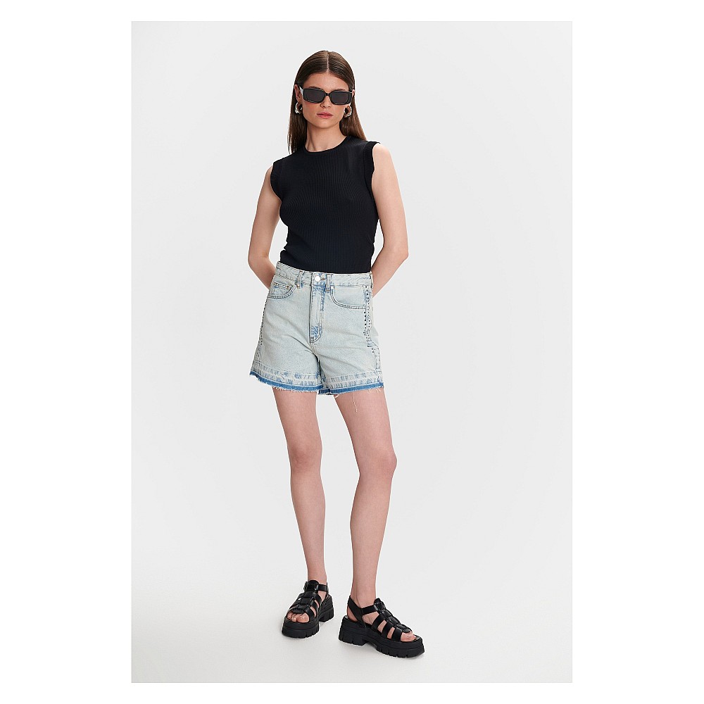 ALE Τζιν σορτς με ασημένια τρουκς Jeans