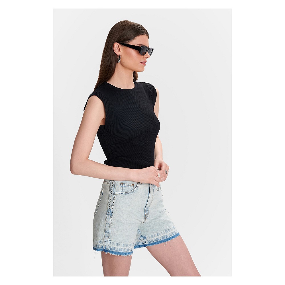 ALE Τζιν σορτς με ασημένια τρουκς Jeans