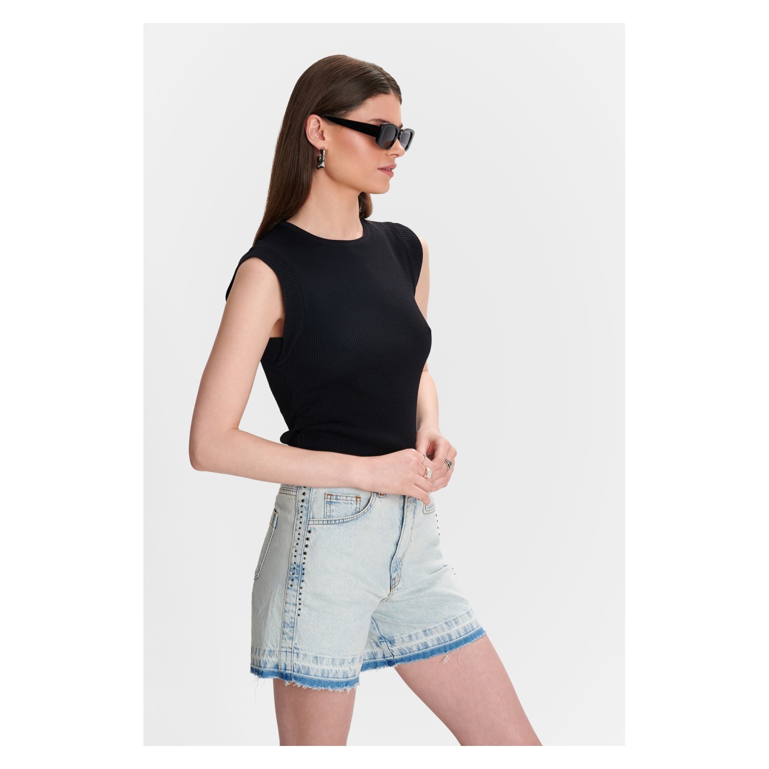 ALE Τζιν σορτς με ασημένια τρουκς Jeans