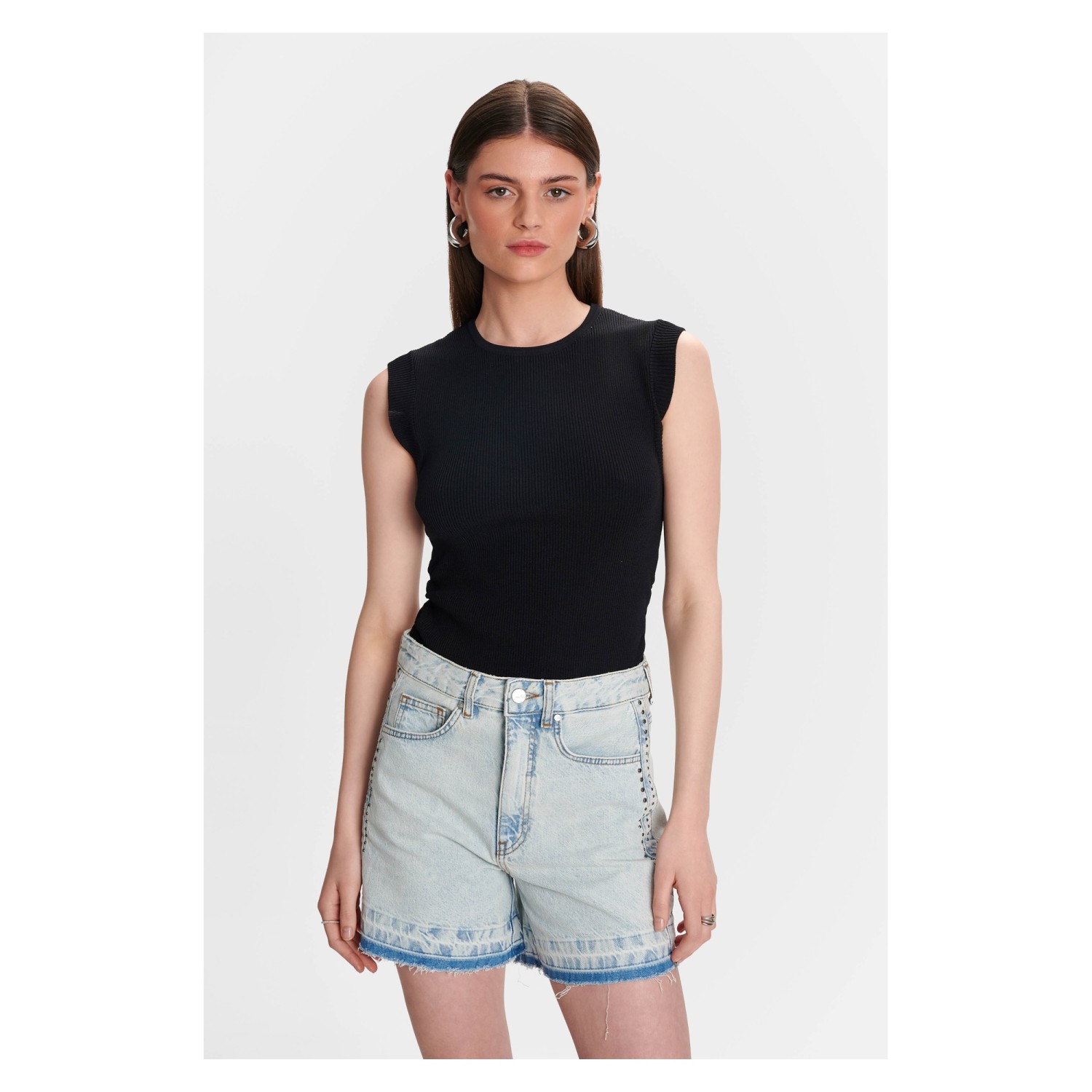 ALE Τζιν σορτς με ασημένια τρουκς Jeans