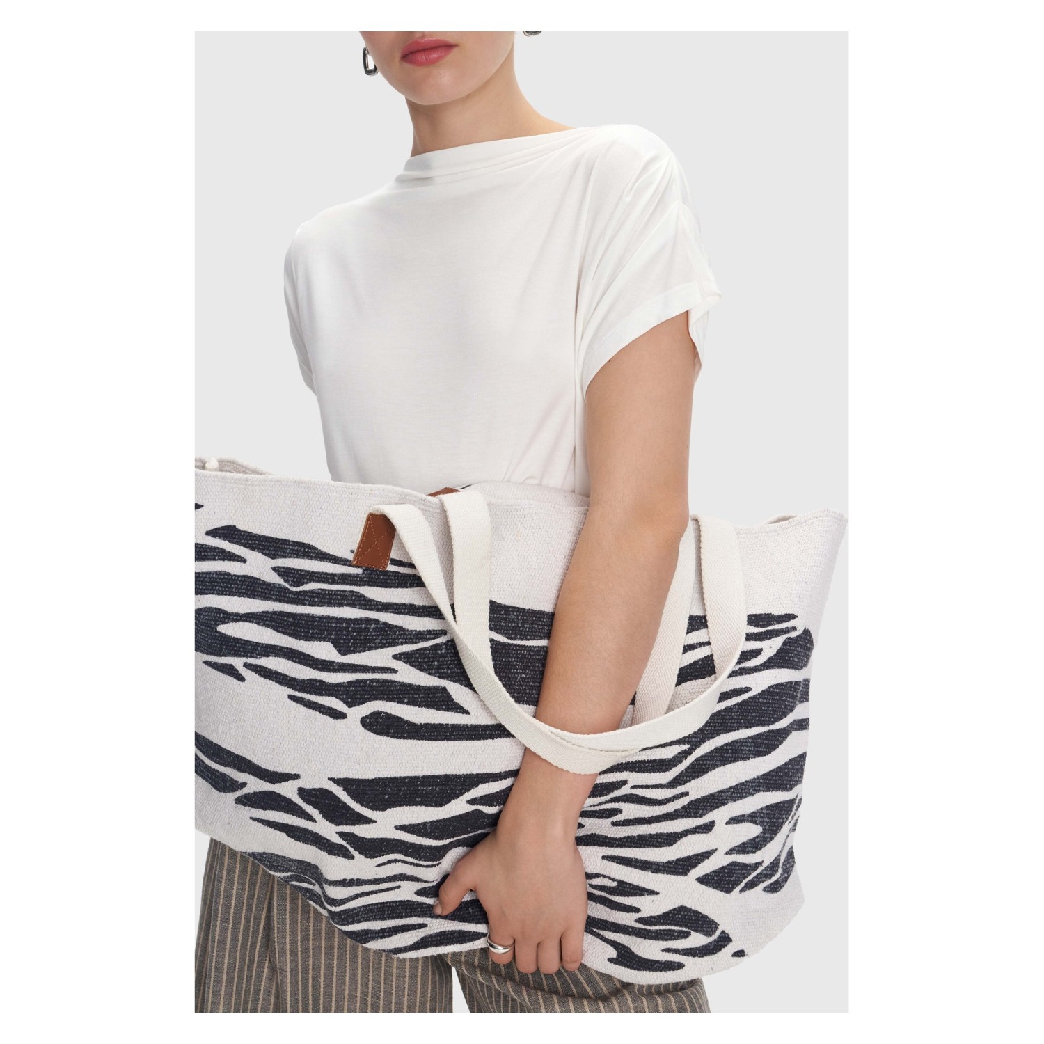 ALE Τσάντα shopper με zebra μοτίβο