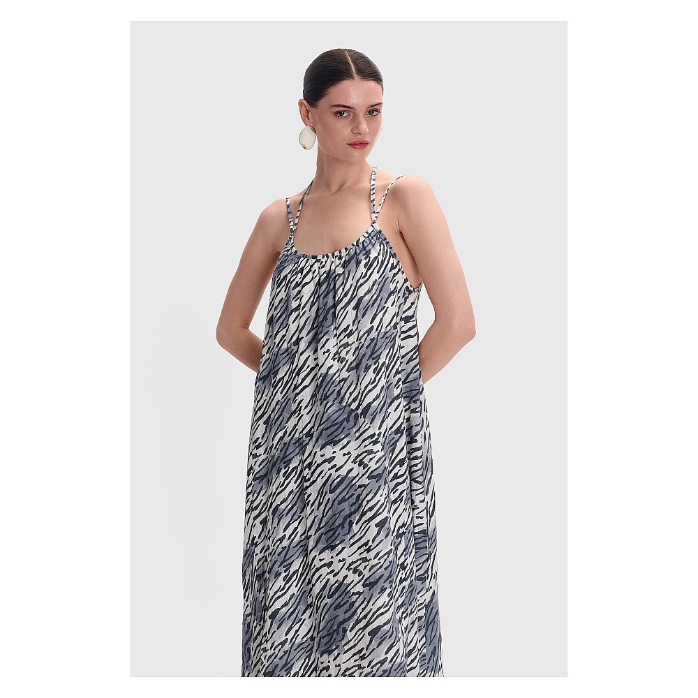 ALE Φόρεμα μακρύ zebra print